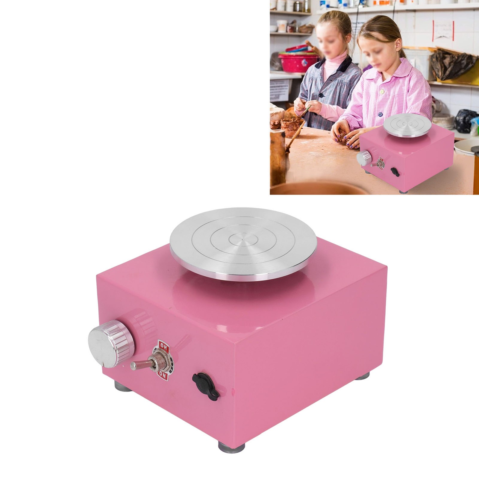 Mini Pottery Wheel Stable Turntable Compact Pink Pottery Wheel For Kids Trending