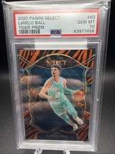 2020-21 Panini Select LaMelo Ball #63 Tiger Prizm Card PSA 10 RC Rookie 🏀🔥🏀🔥