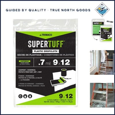 Protective Plastic Drop Cloth 9ft x 12ft, Great for Boating & Sporting Events