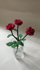 Fleur Artificielle En Perles De Rocaille : Triple Roses