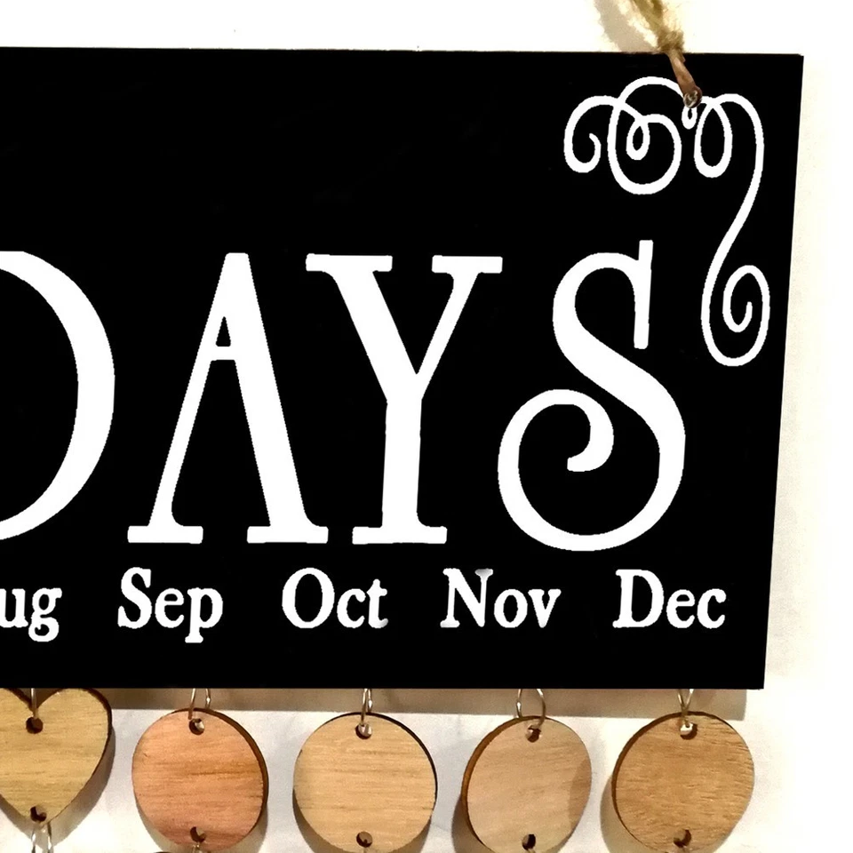  Birthday Reminder Wall Hanging Decorative Calendar Wooden Plaque - Image 4 of 4