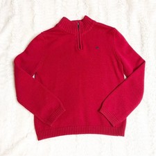 Tommy Bahama red  zip sweater size Large 10-12
