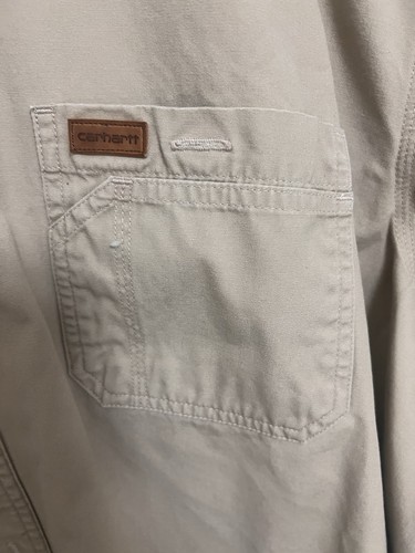 Carhartt Herren 3XLT Hellbraun Kurzarm Button Down Original Fit Workwear Hemd - Bild 3 von 6
