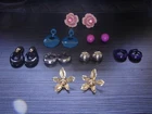 Vintage Lot Of 8 Pairs of Costume Jewelry Clip On Earrings