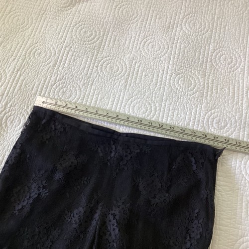 ESCADA Black Lace Flared Pants With Floral Pattern Lined Size 42/12/L - Picture 10 of 14