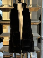 My Anorak Black Down Filled  Faux Fur Vest Size XS