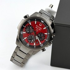 Bulova 98B350 Men's Marine Star Chronograph Quartz Red Dial Stainless Watch 43mm