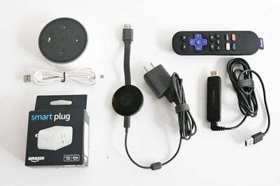 Google Chromecast, Roku Streaming Stick, Amazon Alexa and Smart Plug