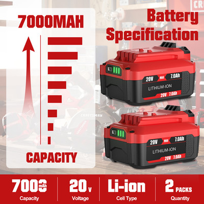 For Craftsman V20 20V MAX 8.0ah Battery 8000mAh CMCB204 CMCB202 CMCB201 CMCB206