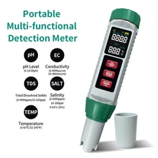 5-In-1 Multi-Function Water Quality Meter PH/EC/TDS/SALT/TEMP Tester Pen