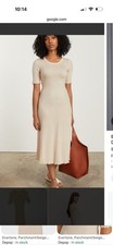 Everlane ribbed open back midi dress xxs in parchment, very good condition.