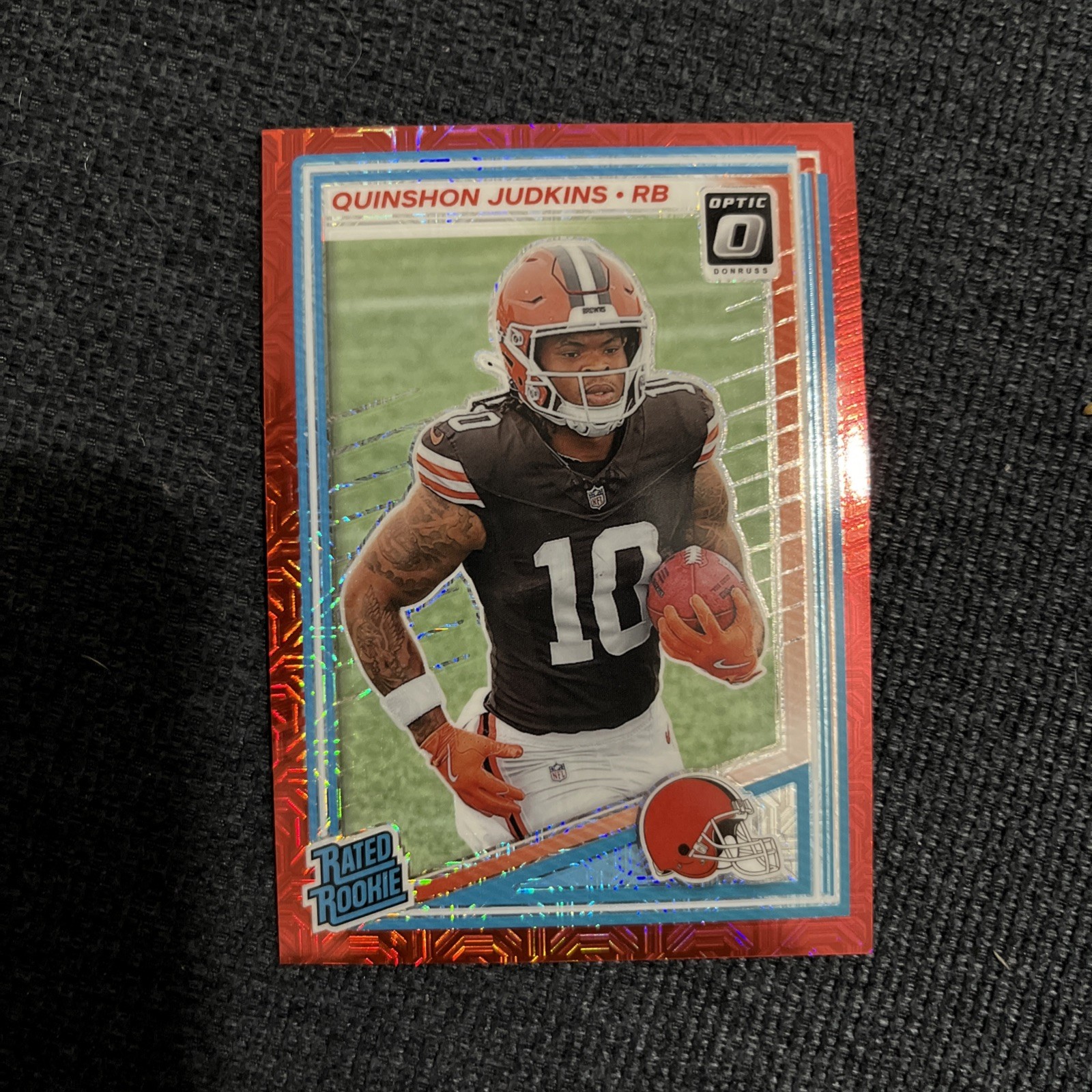 2025 Panini Donruss Optic - Rated Rookie Quinshon Judkins #252 Red Mojo Prizm...