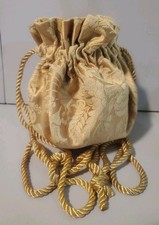 Gold Jewelry Drawstring Storage Travel Bag with 8 Pockets Inside
