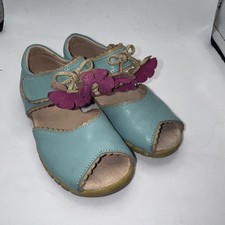 Livie And Luca 11 Toddler Girls teal With Purple Flowers Carmen Sandals EUC
