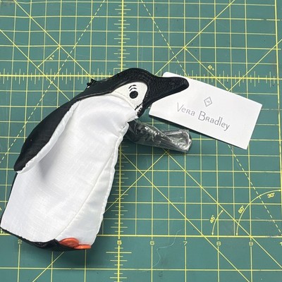 Vera Bradley Playful Penguins Penguin Charm, Black & White, Lightweight Zipper