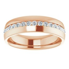 Rotgold Herren Band Rund 0,35 Karat IGI GIA Lab Grown Diamant 14 Karat...