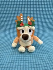 2018 Bluey Soft BINGO Plush 7" with Backpack Clip in Christmas Antlers With Tag