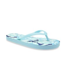 WONDER NATION Girls Size 13-1 Printed Flip Flop Slippers Thongs Blue Floral