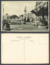 Gibraltar Old Postcard War Memorial and Boulevard, Street Scene, Monument Statue