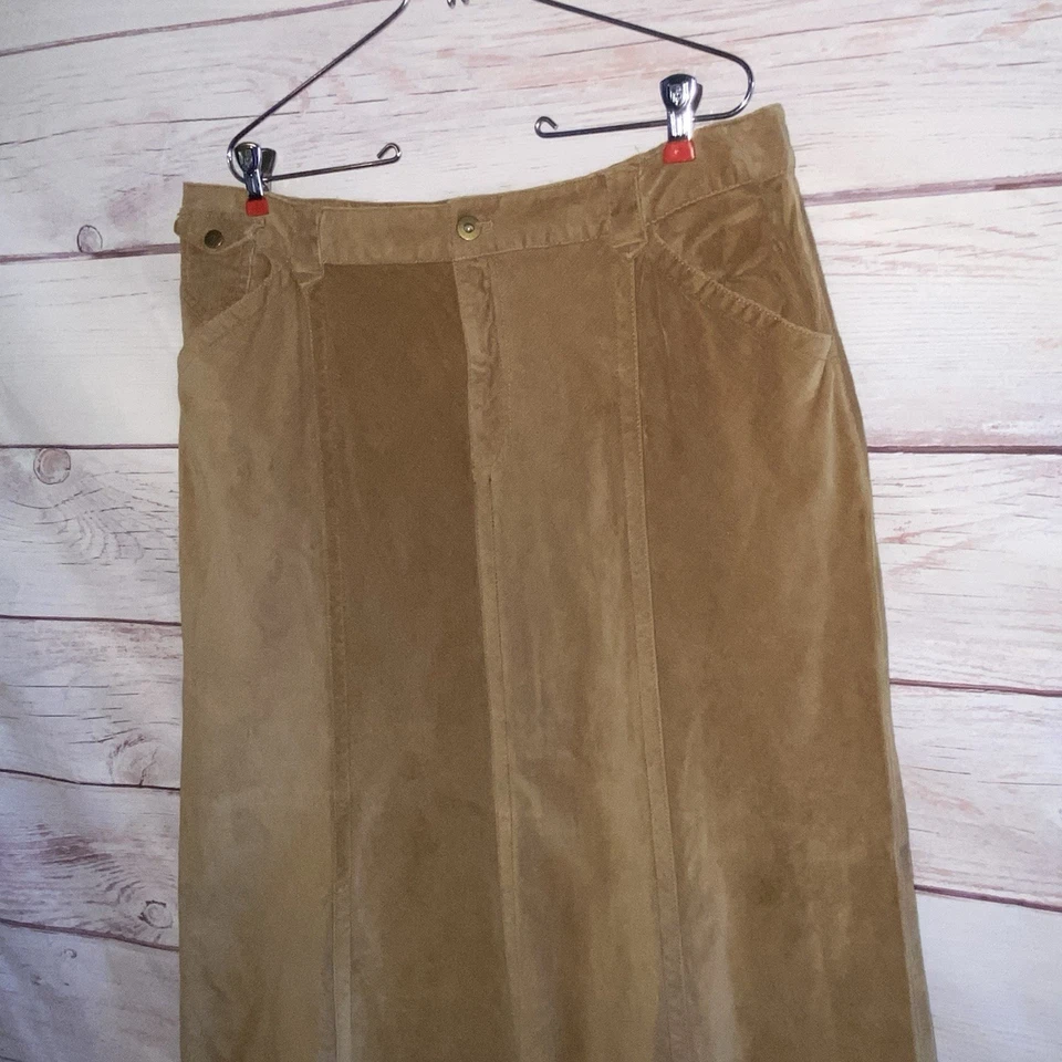 Falda Eddie Bauer Mujer 16 Tostada Pana Country Vaquera Otoño Dinero Antiguo Maxi A17 Foto 3 de 4