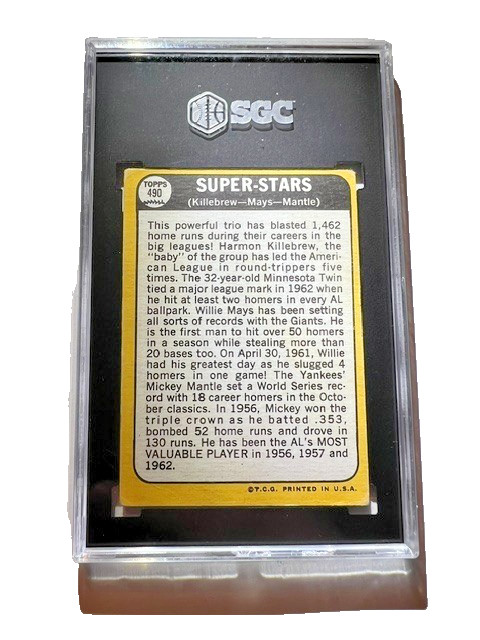 1968 Topps - High # Mickey Mantle, Willie Mays, Harmon Killebrew #490 view 5
