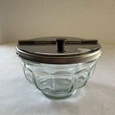 Gemco Vintage Restaurant Diner Hinged Lid Green Sugar Bowl