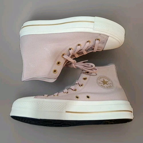 Converse Chuck Taylor All Star Lift Platform High Top Flush Stone oro taglia 9 5