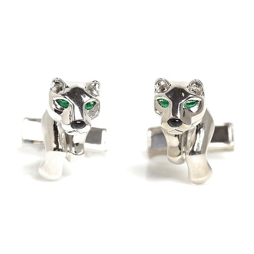 Cartier Cufflinks Panther K18WG Emerald 