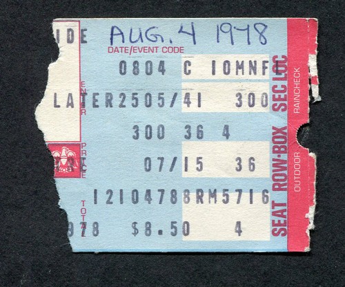 1978 Alvin Lee Ten Years Later AC/DC Bon Scott concert ticket stub ...