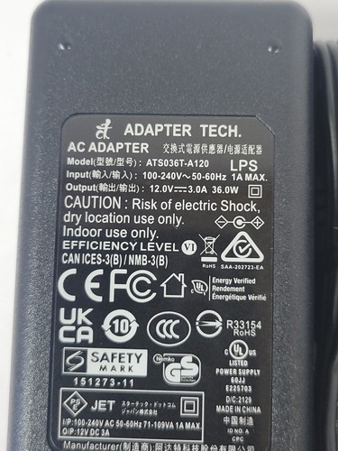Adaptateur secteur ADAPTATEUR TECH ATS036T-A120 alimentation NEUF - Photo 2/2
