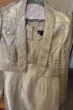 Tahari ASL Champagne Gold 8P Dress And Jacket Set Mother Of Bride