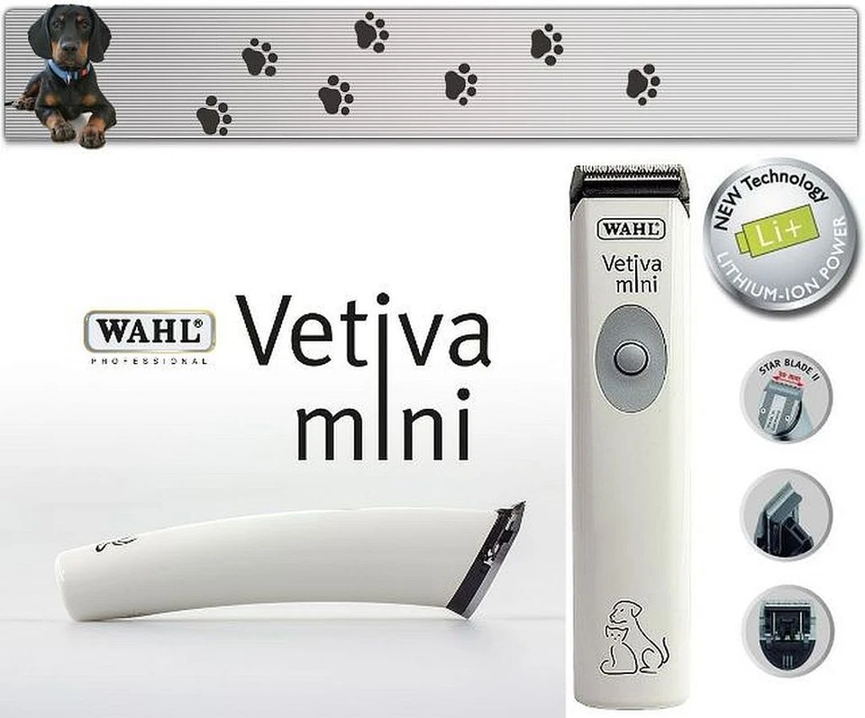 WAHL VETIVA MINI LITHIUM-ION PROFI TIERHAAR AKKU-/NETZ PFOTEN TRIMMER"NEU"