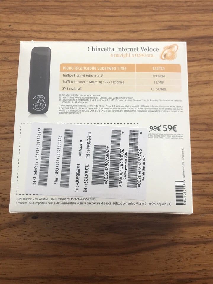 CHIAVETTA INTERNET VELOCE HUAWEI E156G brandizzata TRE - Immagine 2 di 3