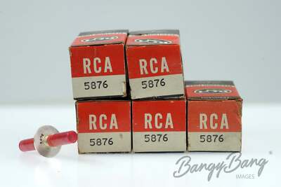 5 Vintage RCA 5876 UHF Pencil Planar Disc Seal Triode Audio Vacuum Tube Valve- B