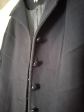 Jacques Vert Long Winter Coat Front Button Purple Size 18 Very Good.