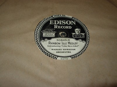 WAIKIKI HAWAIIAN ORCH dreamy waltz / rainbow isle medley - 78 rpm edison 50845