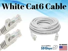 Cat6 Ethernet Patch White Cable 1.5 3 5 7 10 15 20 25 30 50 75 100 200 LAN Lot
