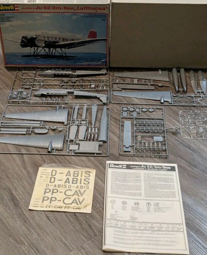 Vintage Revell Airplane Model Junkers Ju 52/3m/See Lufthansa 1/72 Unassembled