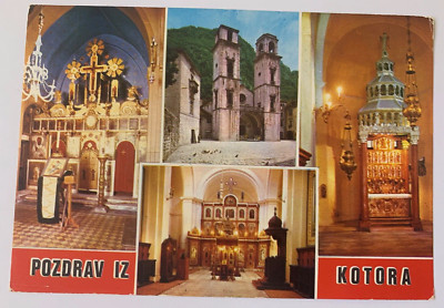 Alte Postkarte - Pozdrav iz Kotora gelaufen 1987 mit Briefmarken aus Jugoslawien