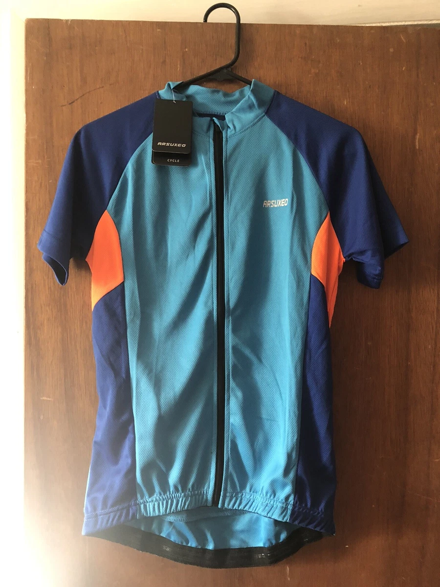BRAND NEW Arsuxeo Full Zip Cycling Jersey Size Small Mens Short