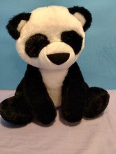 Melissa Doug Panda Bear Stuffed Animal Sitting Plush Black White 10"