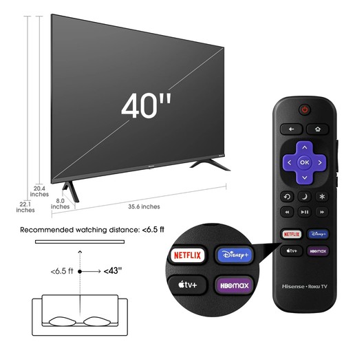Hisense 40" Class FHD (1080P) Roku Smart LED TV - Picture 2 of 16