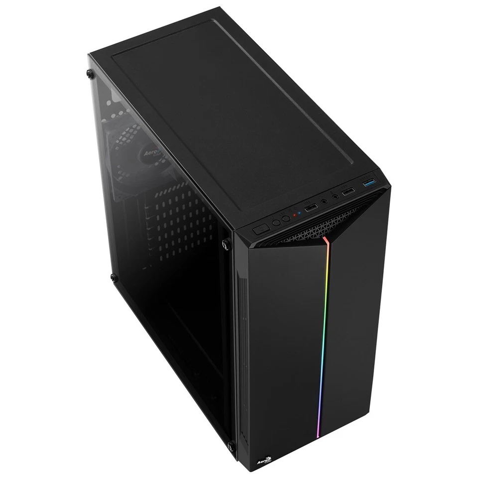 4718009158047 Aerocool Split Midi Tower Black Aerocool - Image 3 of 4
