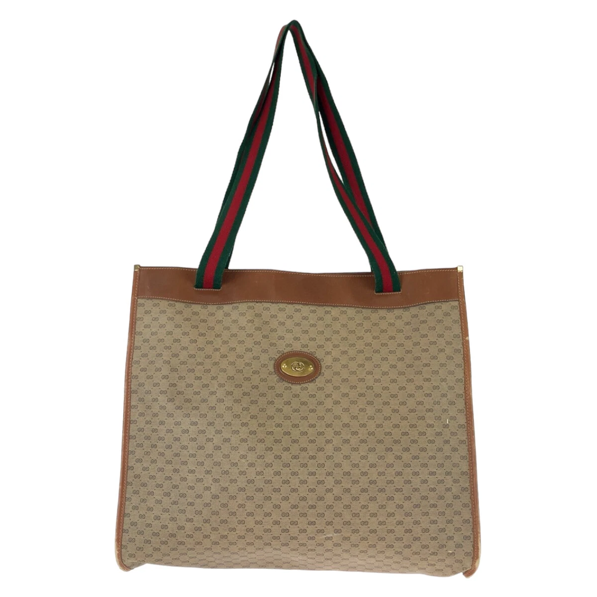 GUCCI Ancien sac fourre tout Gucci Web Stripe Micro GG sac à bandoulière unisexe marron
