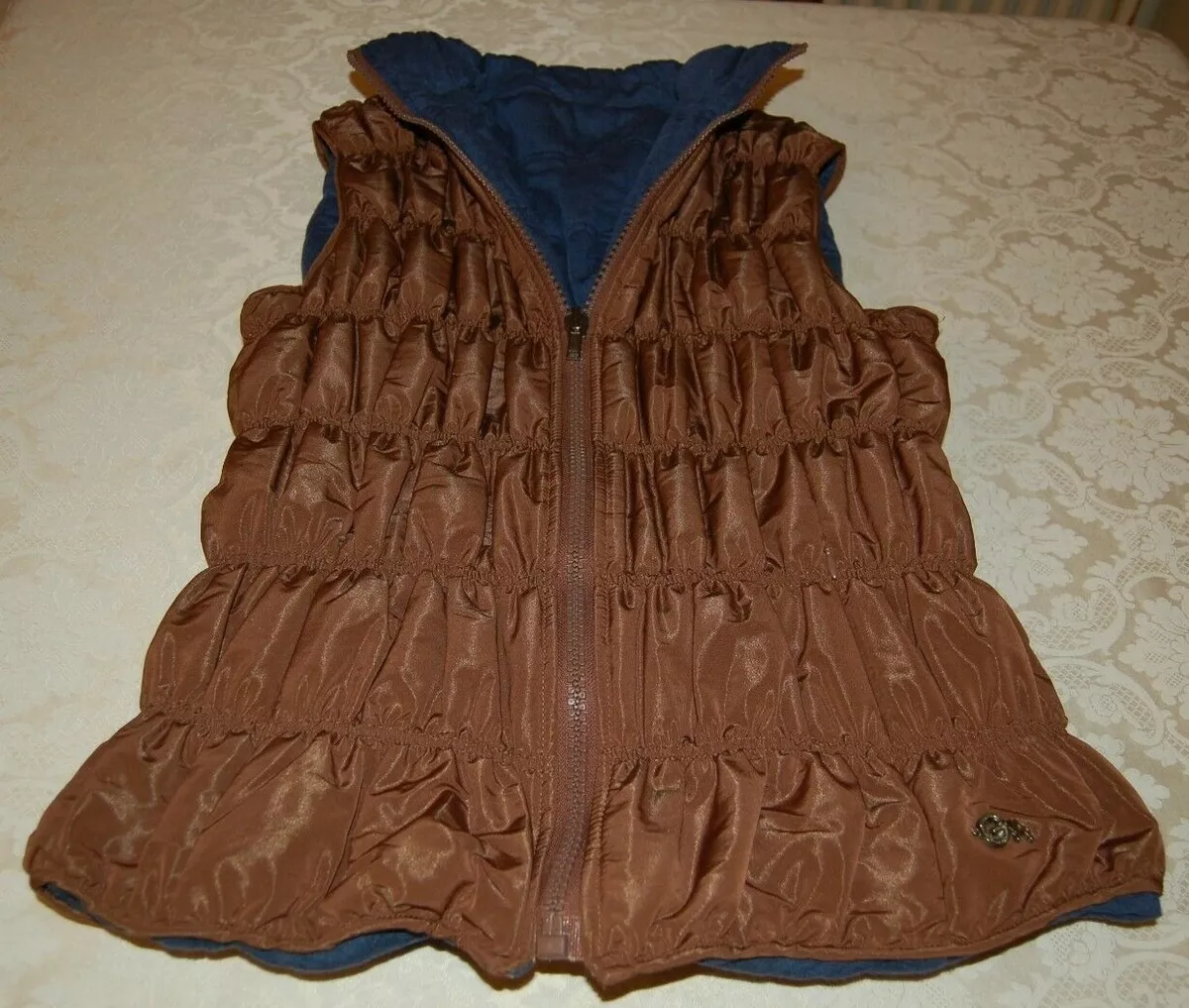 Gaia Collection Smanicato gilet donna Marrone blu tg 47 Vedi