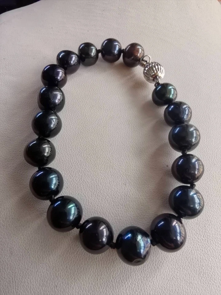 Pulsera AAAA LUSTER 10-11 mm auténtica de perlas negras naturales de Tahití 7,5-8 pulgadas Foto 3 de 4