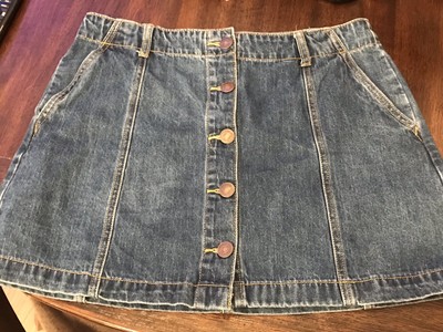 Forever 21 Womens Denim Button Front A Line Jeans Skirt Size 29 Ebay