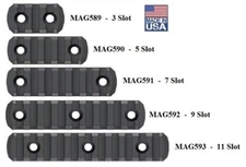 Magpul MAG 589 590 591 592 593 MLOK M-LOK Rail Sections - 3, 5, 7, 9, 11 Slots 