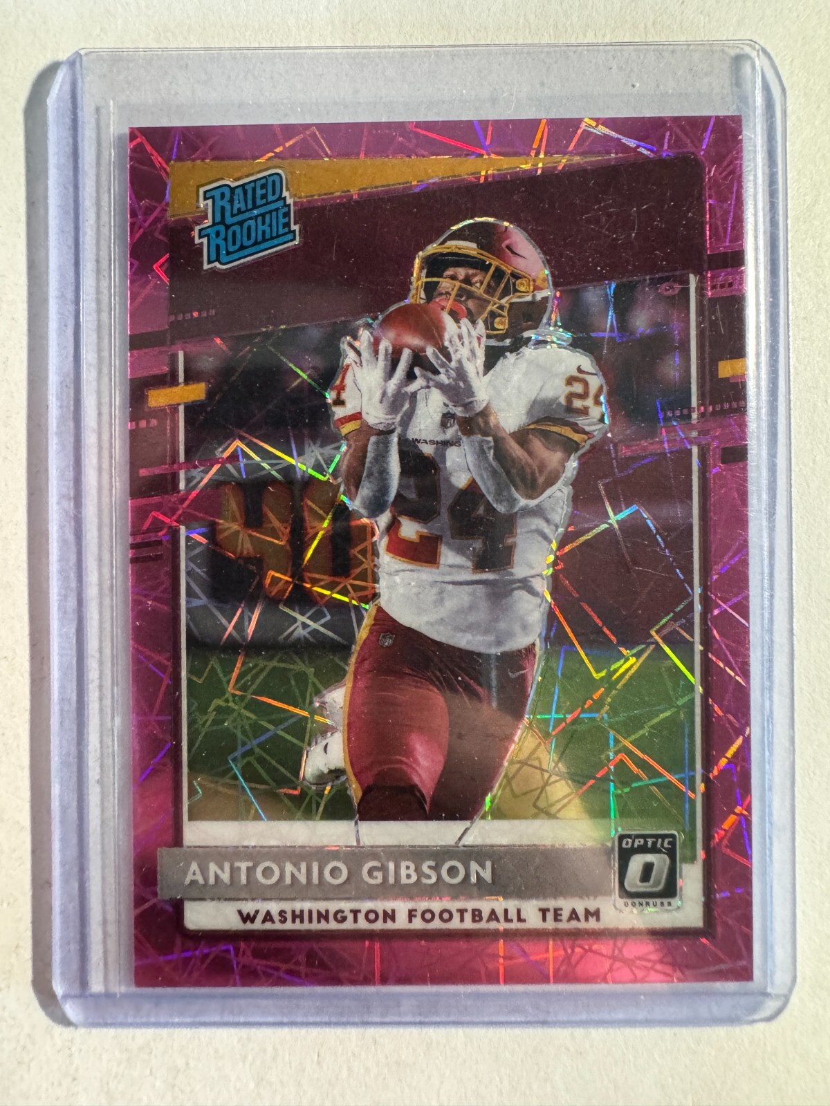 K216,377 - 2020 Donruss Optic Pink Velocity #185 Antonio Gibson RR #/79