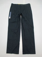 new CROFT  BARROW Pants Men Size 34 Pleated Classic Fit Navy Straight Leg Khaki